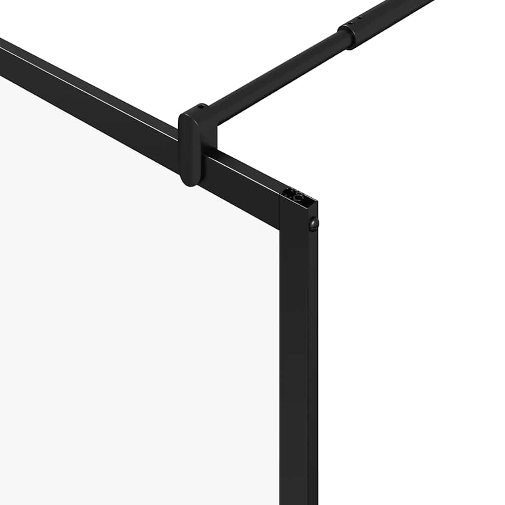 Walk-in Duschwand Schwarz 90 x 195 x 0,5 cm Glas und Aluminium