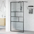 Walk-in Duschwand Schwarz 100 x 195 x 0,5 cm Glas und Aluminium