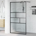 Walk-in Duschwand Schwarz 115 x 195 x 0,5 cm Glas und Aluminium