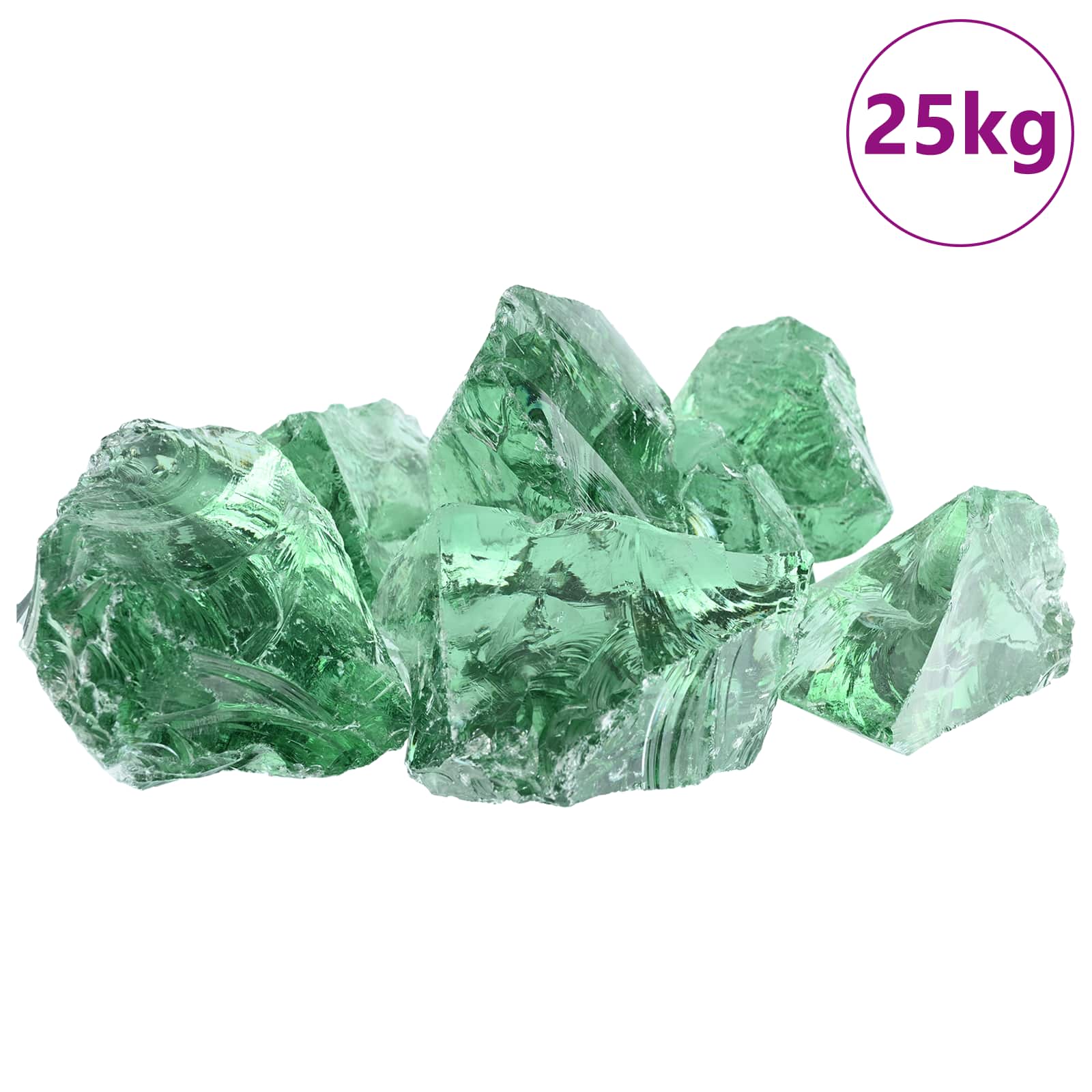 Gartensteine Hellgrün 12 cm Glas