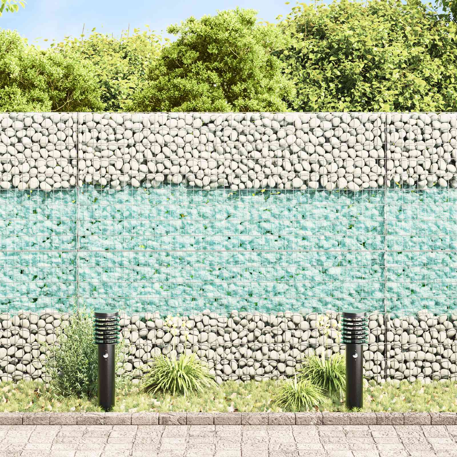 Gartensteine Türkis 12 cm Glas