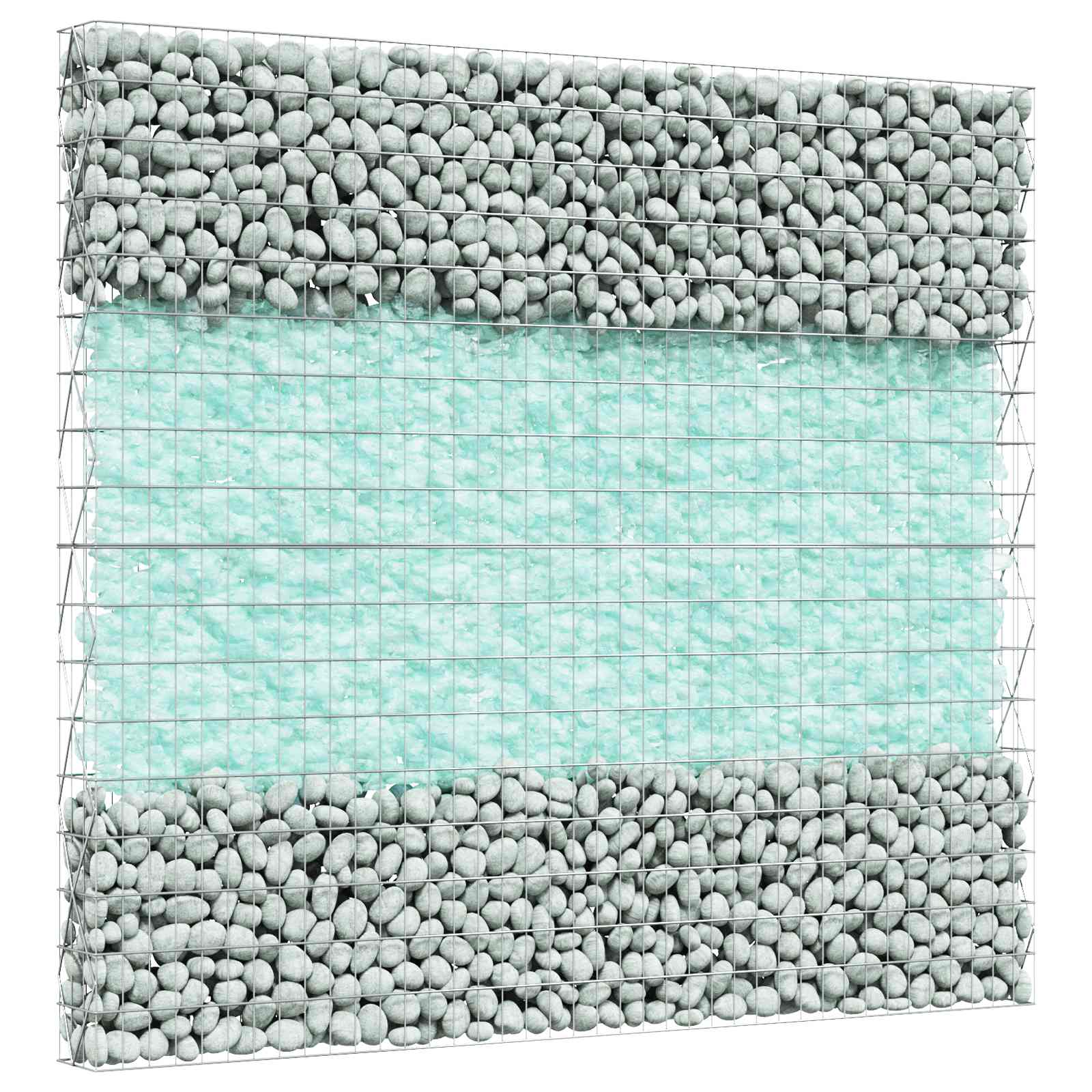 Gartensteine Türkis 12 cm Glas