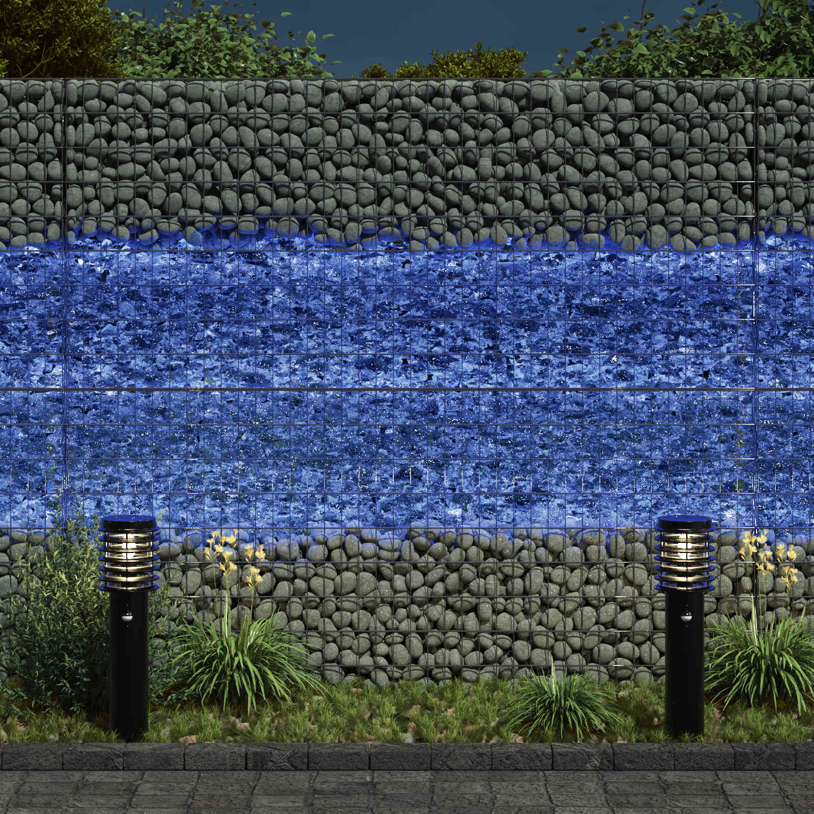 Gartensteine Blau 12 cm Glas