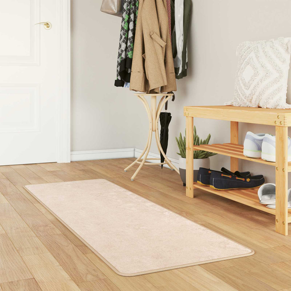 Teppichläufer Uni MARSA Creme 50 x 100 cm Polyester und PVC
