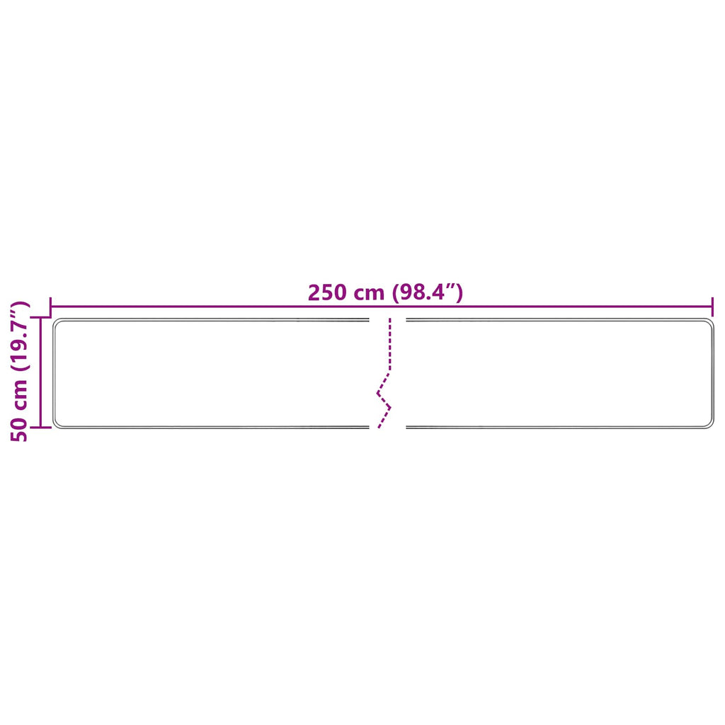 Teppichläufer MARSA Creme 50 x 250 cm Polyester und PVC