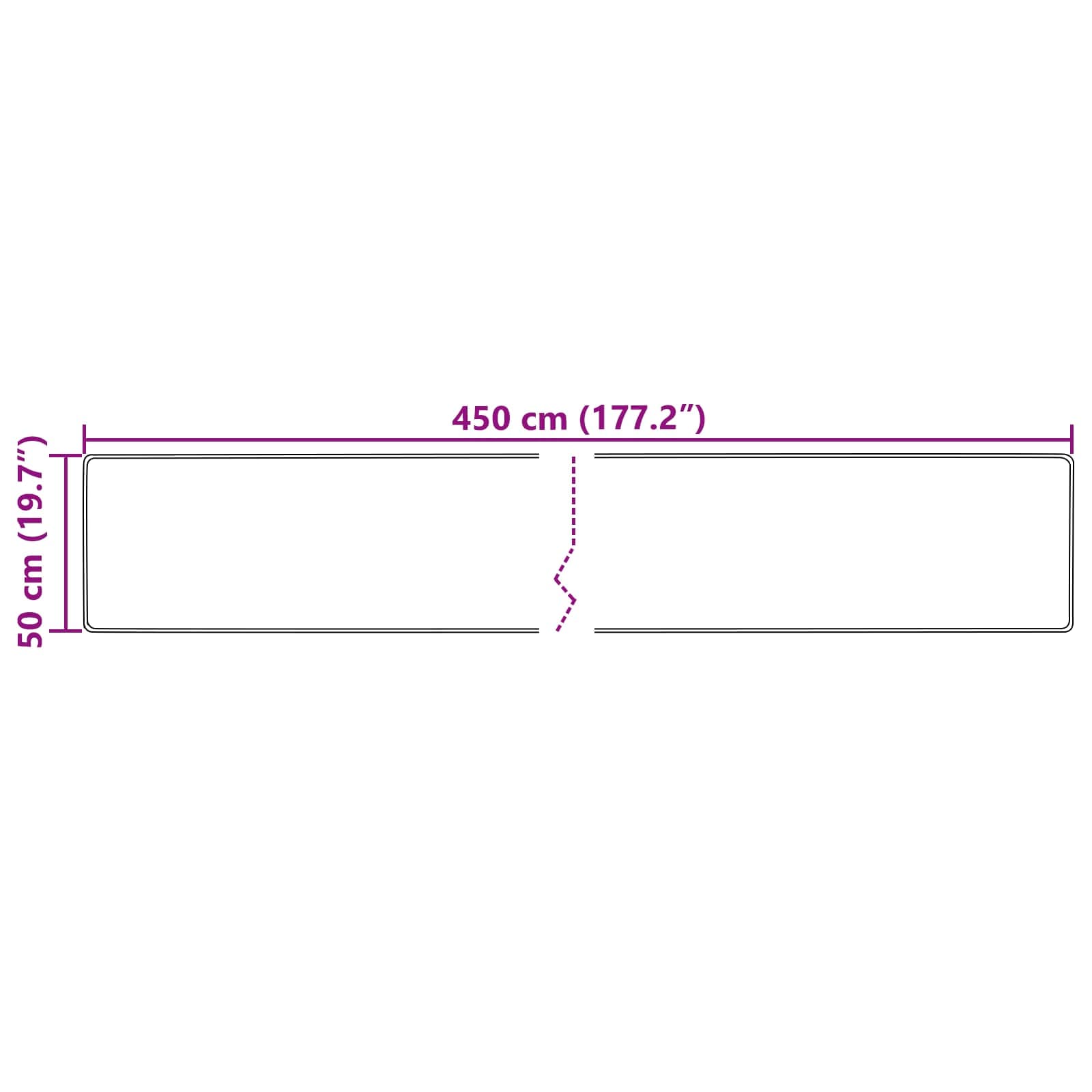 Teppichläufer MARSA Creme 50 x 450 cm Polyester und PVC