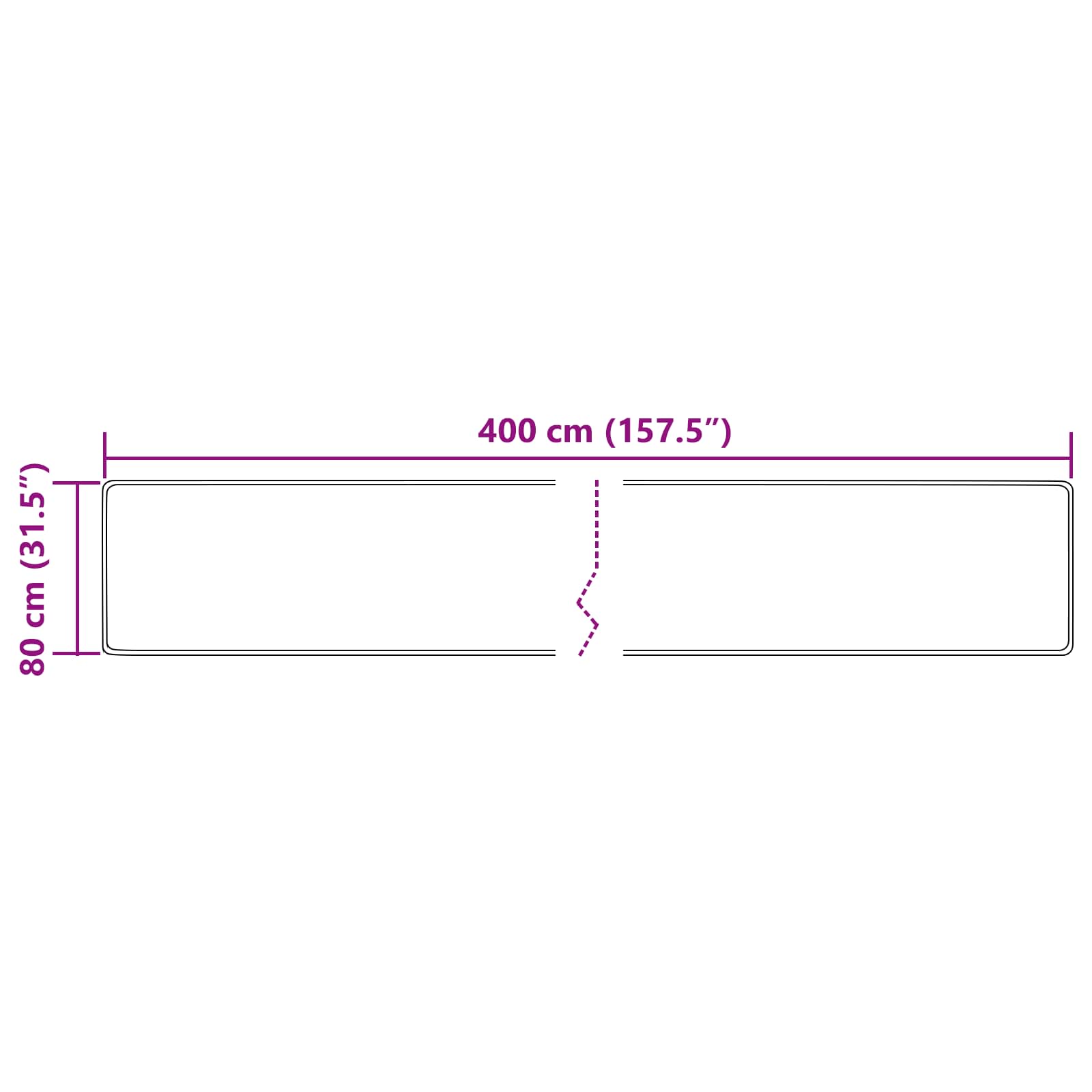 Teppichläufer MARSA Creme 80 x 400 cm Polyester und PVC