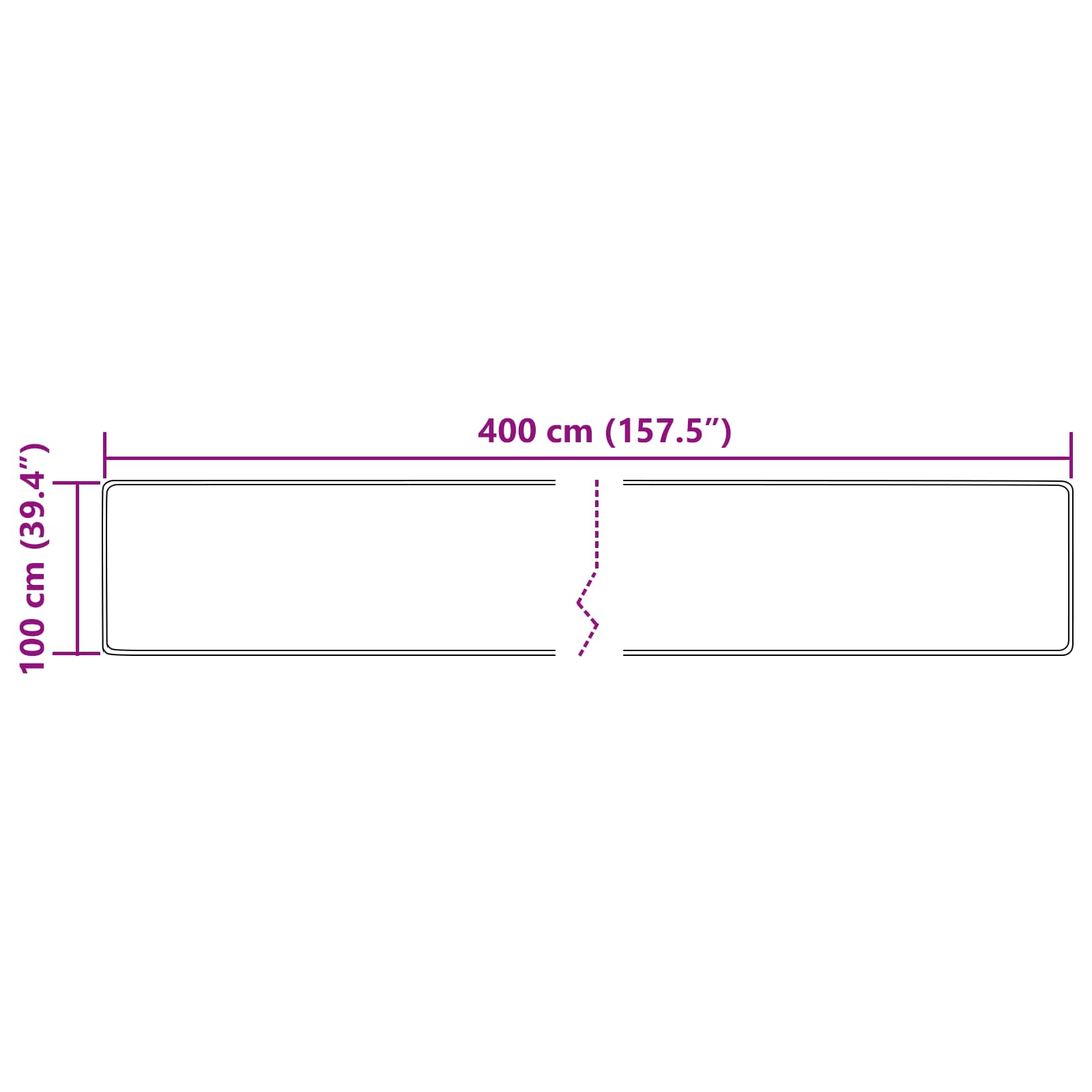 Teppichläufer MARSA Creme 100 x 400 cm Polyester und PVC