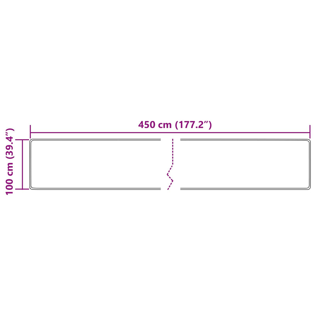 Teppichläufer MARSA Creme 100 x 450 cm Polyester und PVC