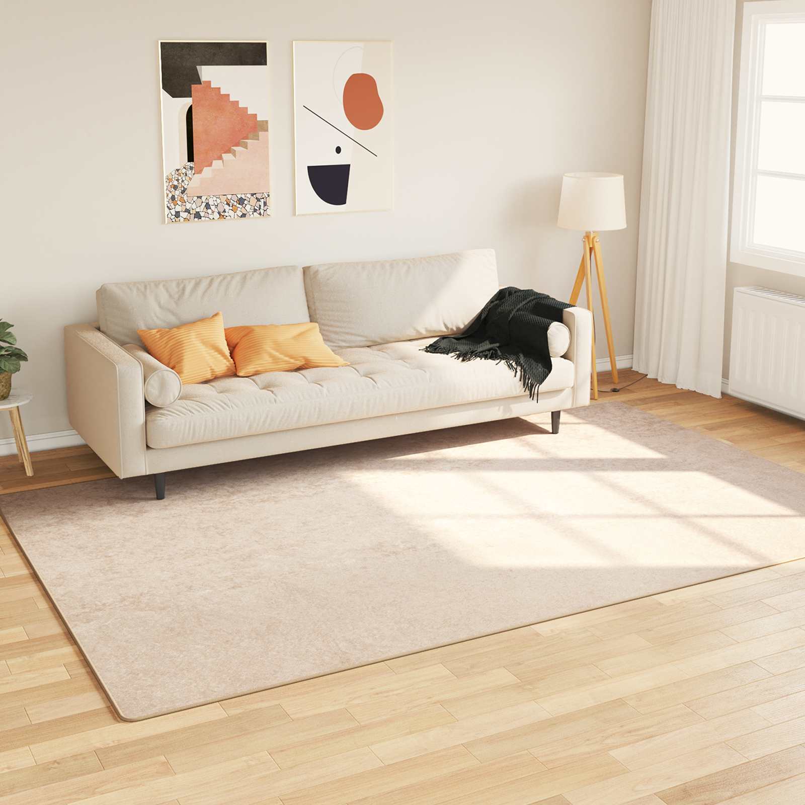 Teppichläufer MARSA Creme 190 x 300 cm Polyester und PVC