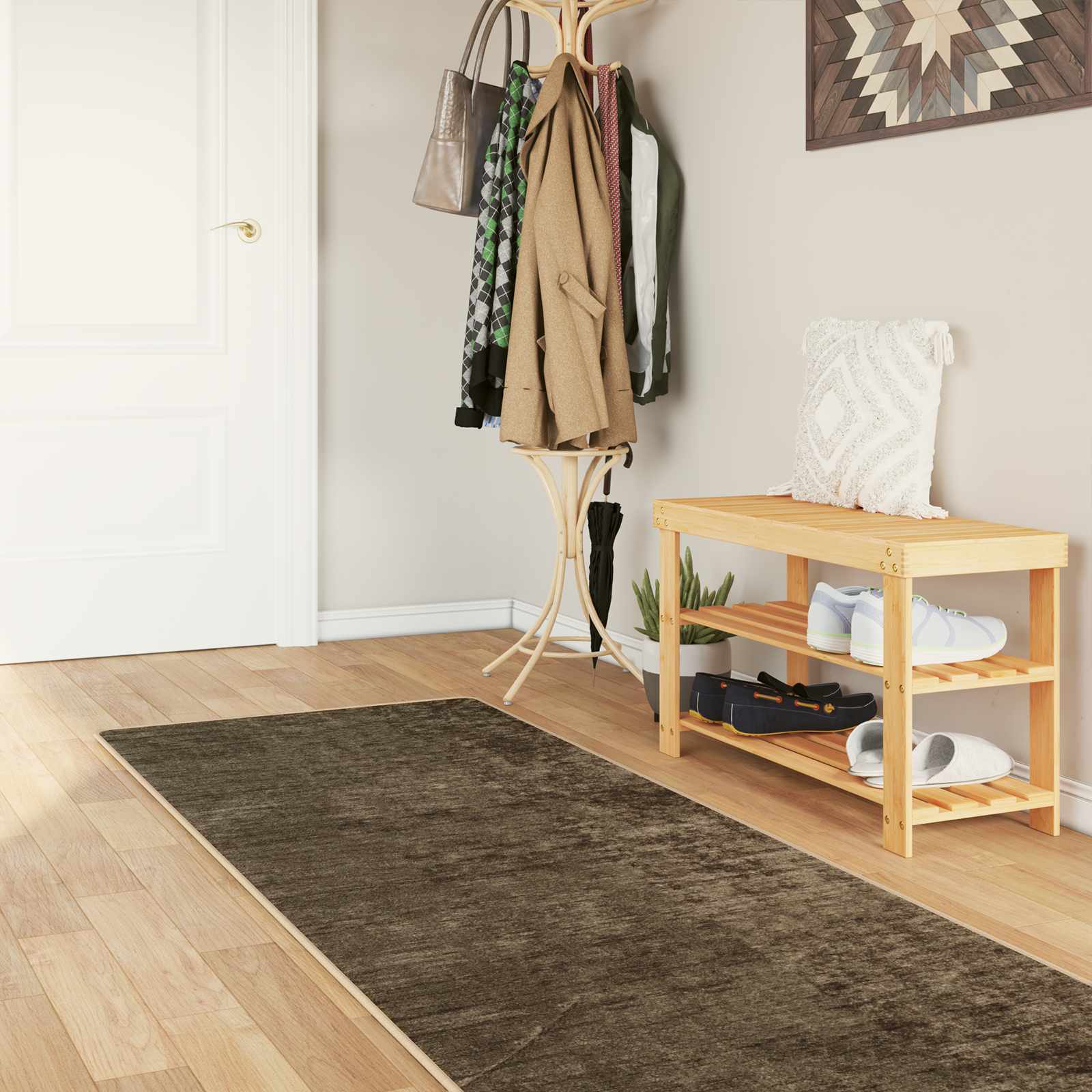 Teppichläufer MARSA Waldgrün 100 x 300 cm Polyester und PVC