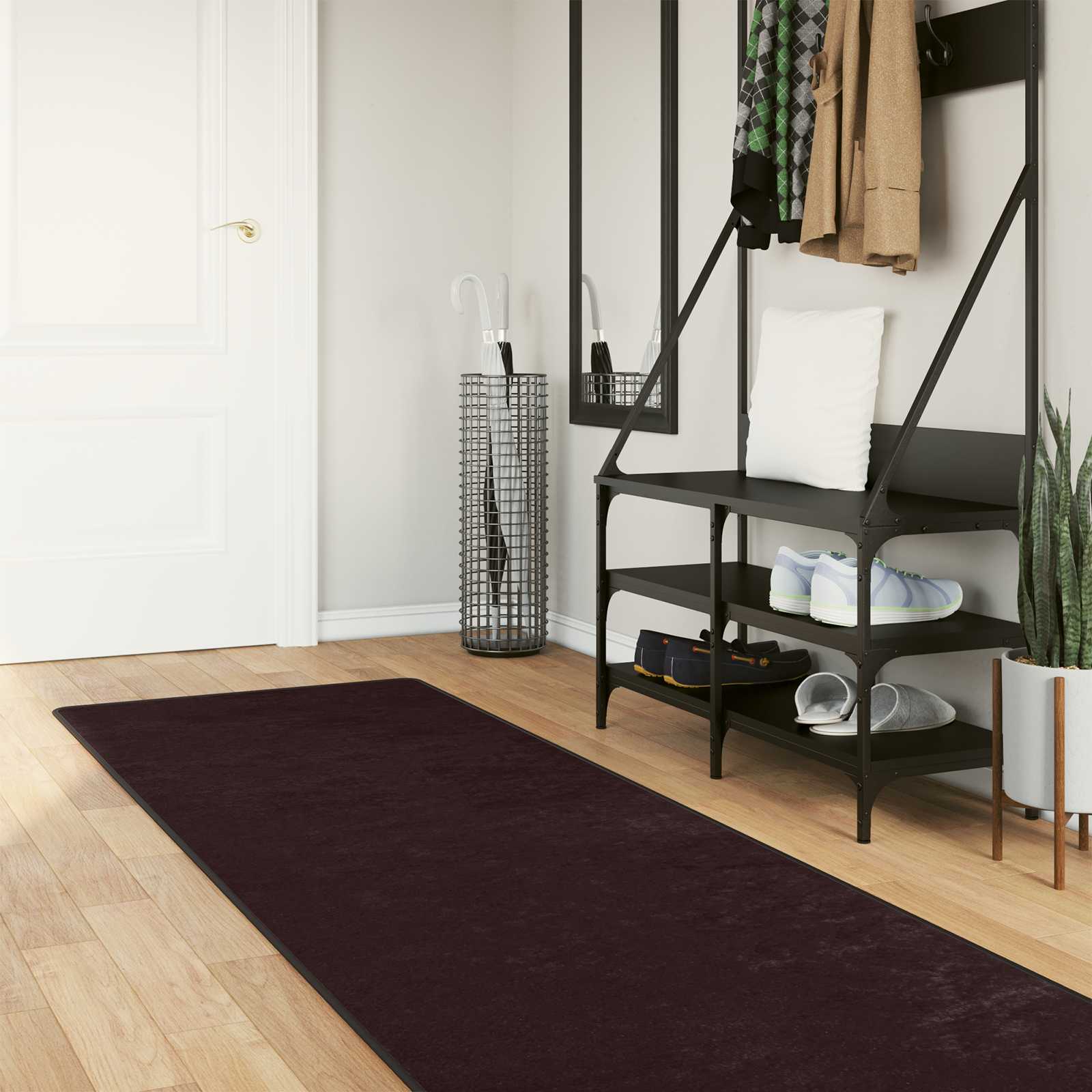 Teppichläufer MARSA Anthrazit 80 x 400 cm Polyester und PVC
