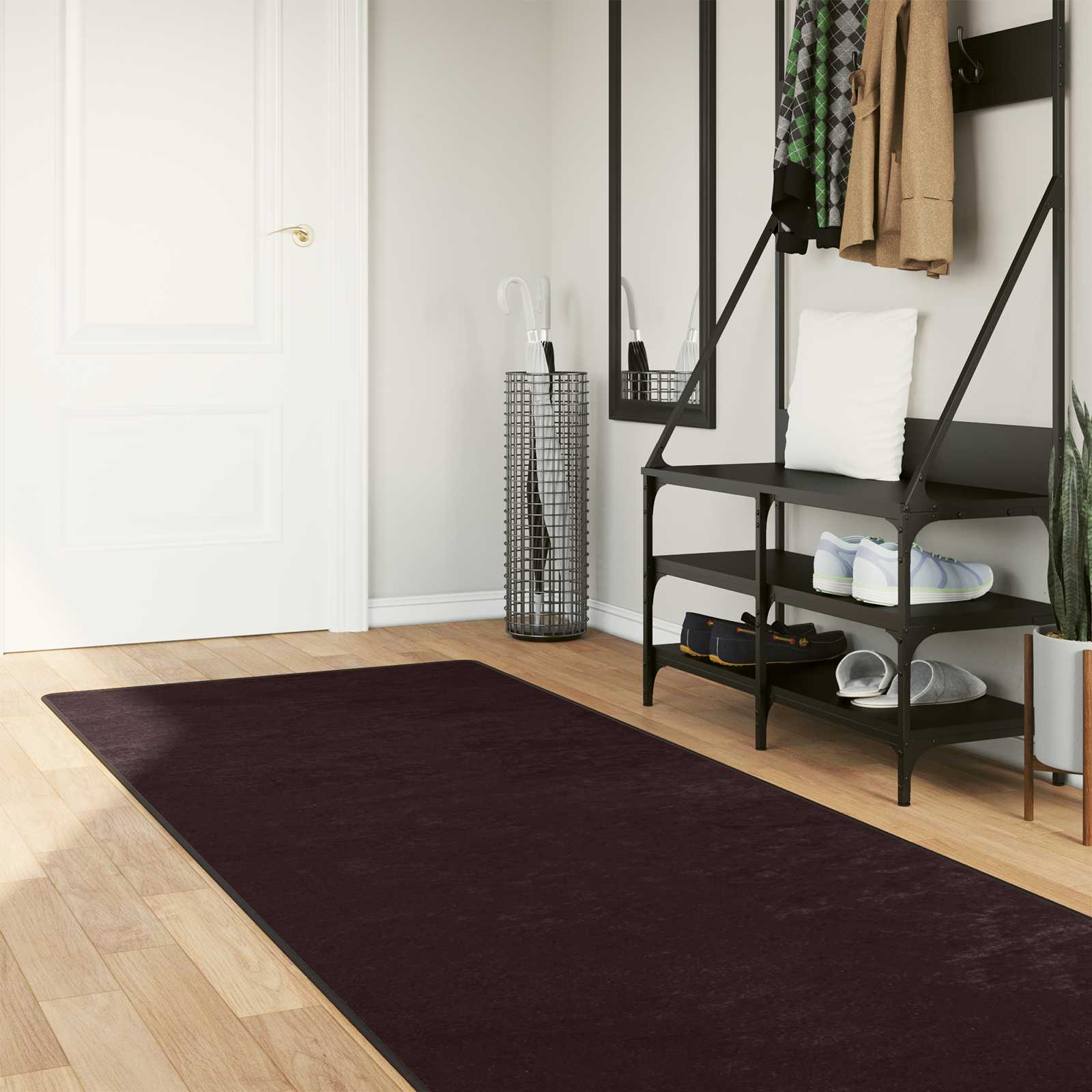 Teppichläufer MARSA Anthrazit 100 x 300 cm Polyester und PVC