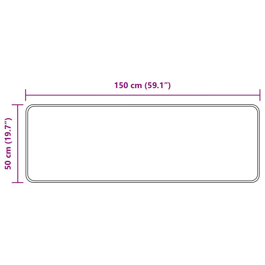 Teppichläufer MARSA Grau 50 x 150 cm Polyester und PVC