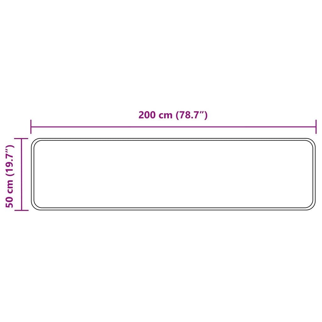 Teppichläufer MARSA Grau 50 x 200 cm Polyester und PVC