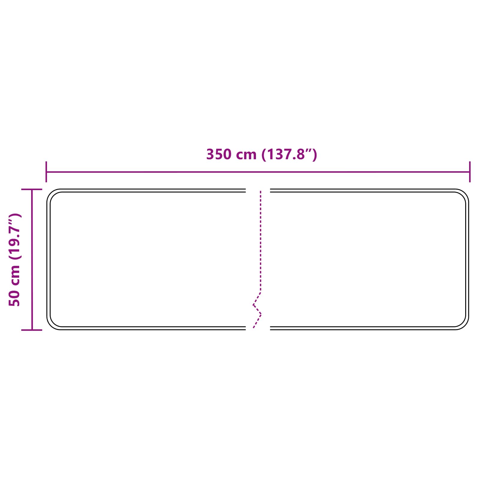 Teppichläufer MARSA Grau 50 x 350 cm Polyester und PVC