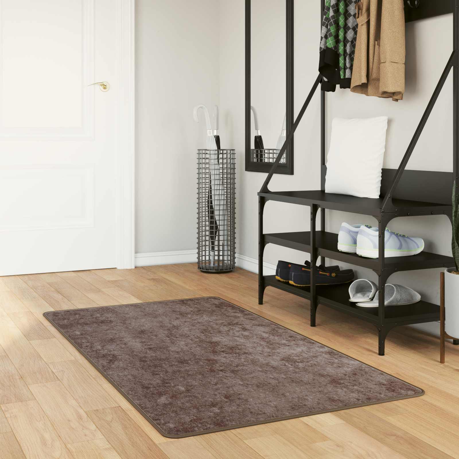 Teppichläufer MARSA Grau 80 x 100 cm Polyester und PVC