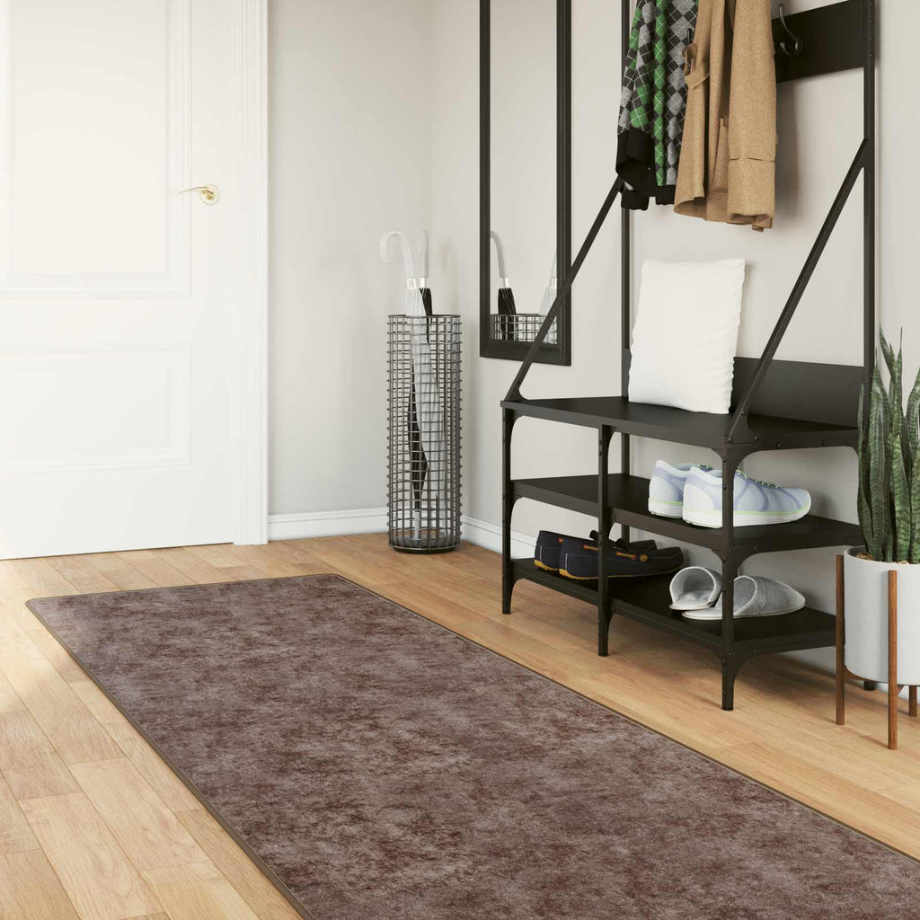 Teppichläufer MARSA Grau 80 x 250 cm Polyester und PVC