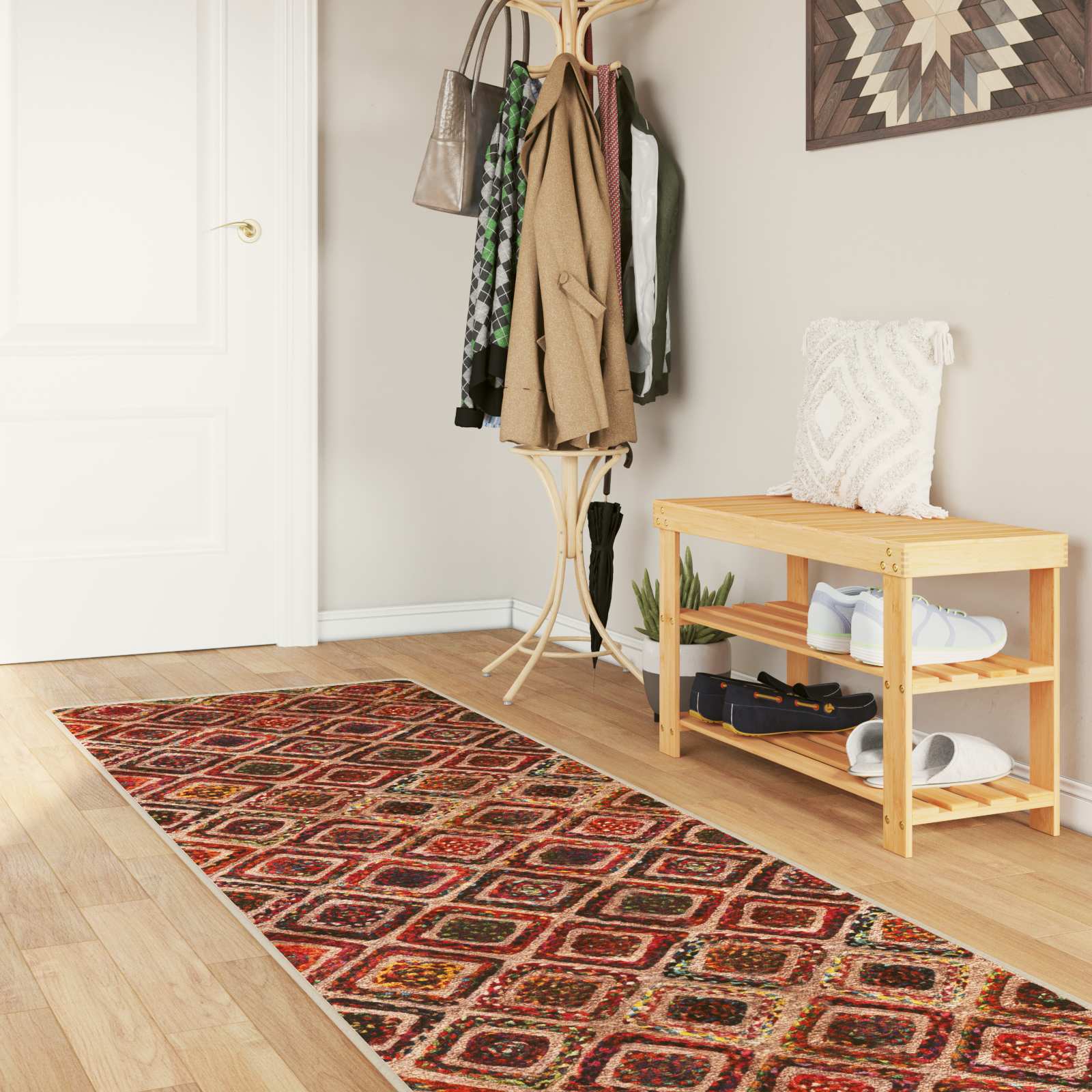 Teppichläufer MARSA Mehrfarbig 80 x 400 cm Polyester und PVC