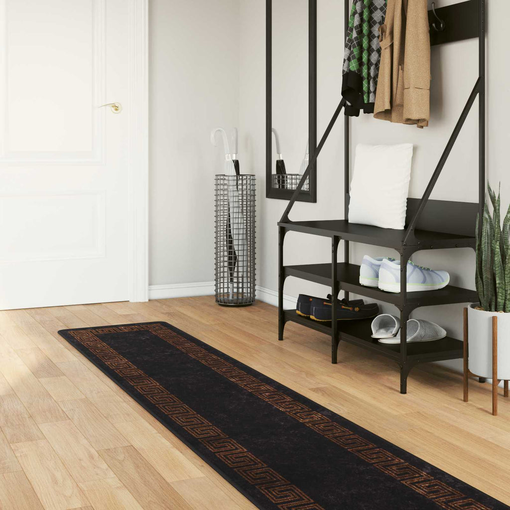 Teppichläufer MARSA Schwarz 50 x 250 cm Polyester und PVC