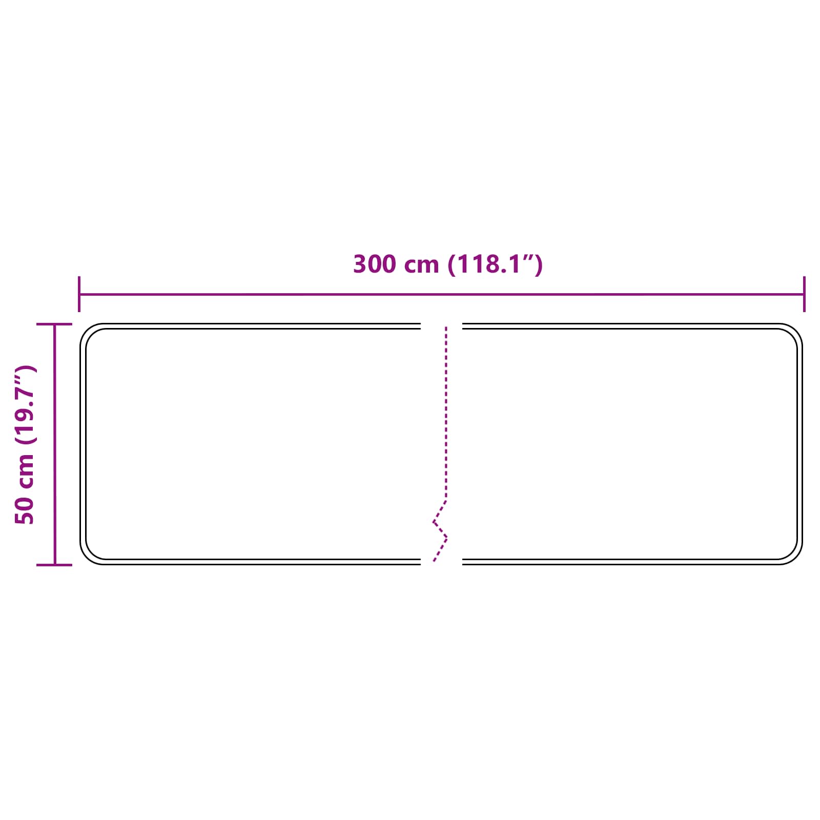 Teppichläufer MARSA Schwarz 50 x 300 cm Polyester und PVC
