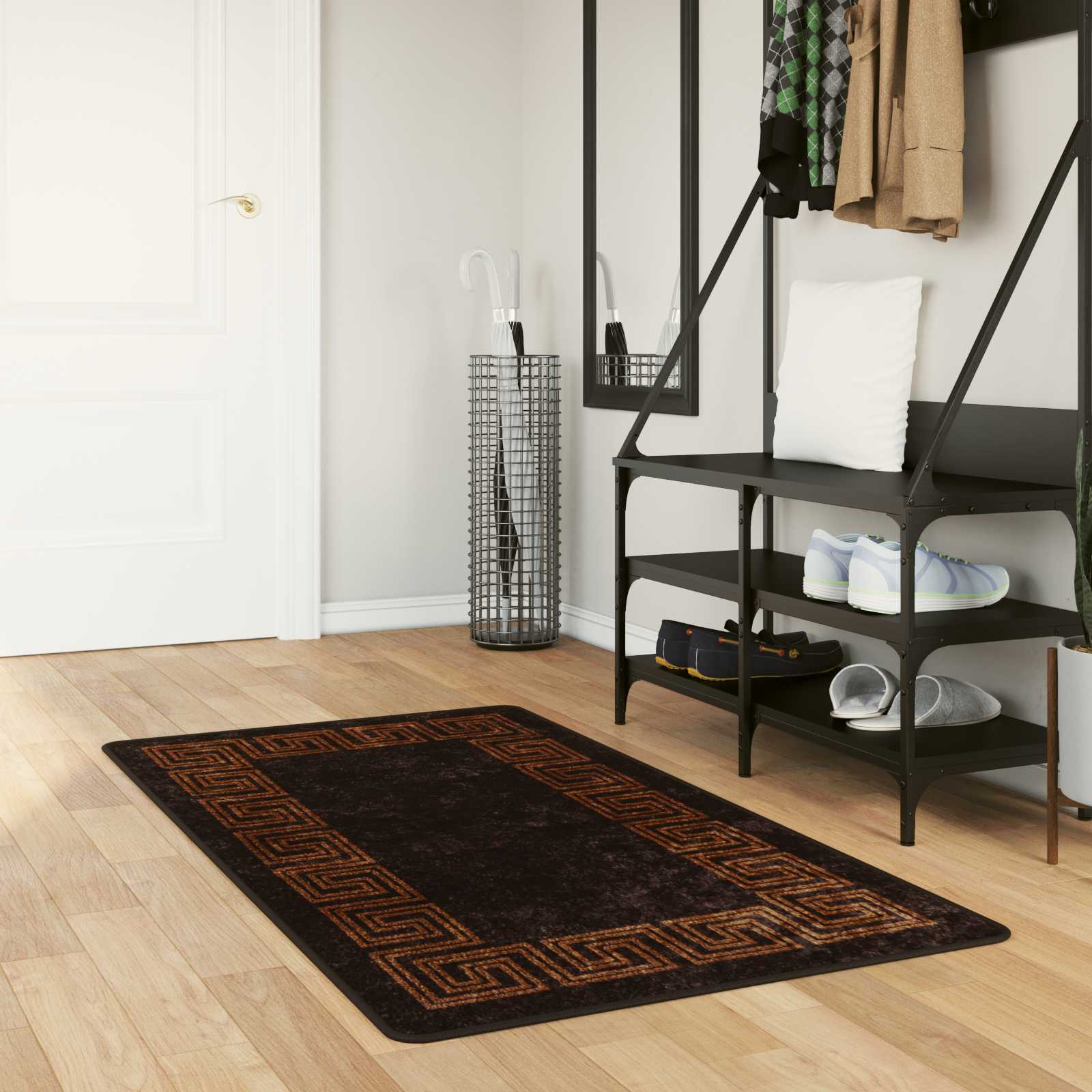 Teppichläufer MARSA Schwarz 80 x 200 cm Polyester und PVC