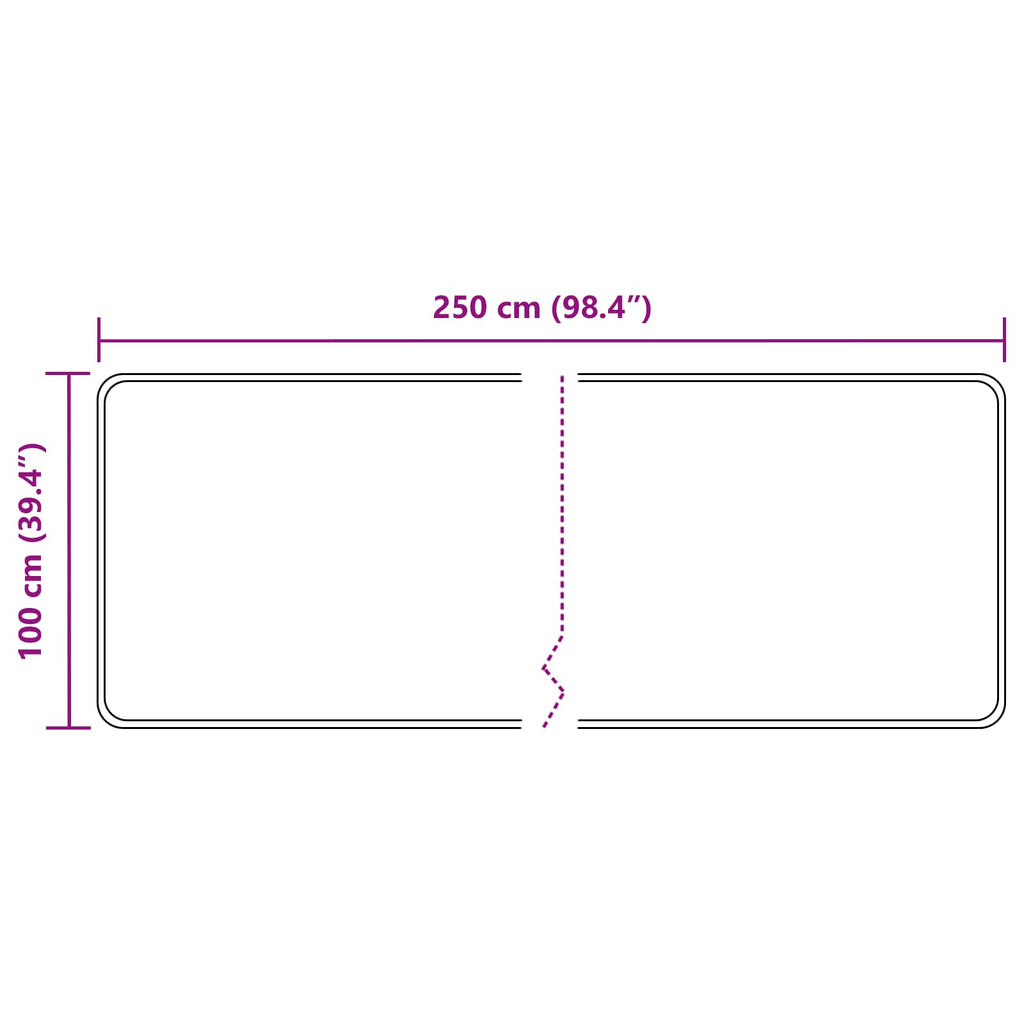 Teppichläufer MARSA Schwarz 100 x 250 cm Polyester und PVC