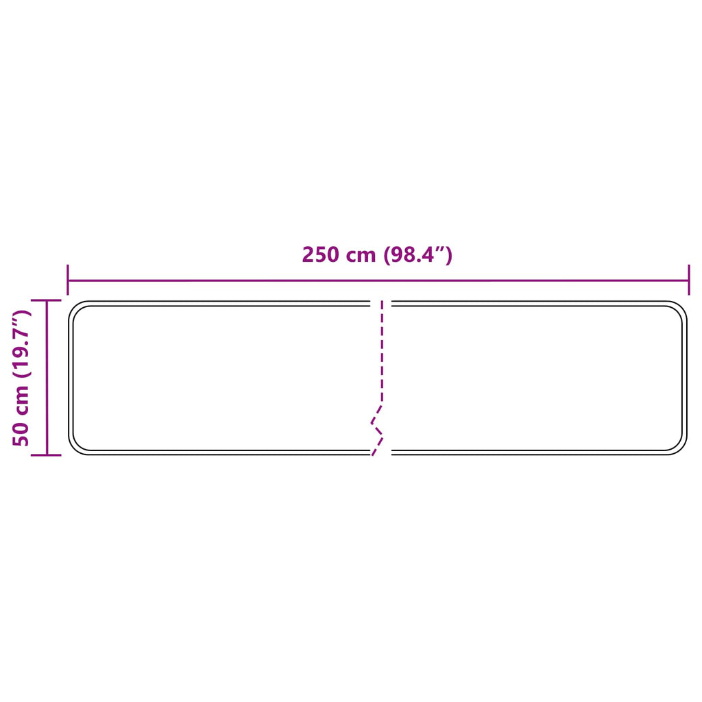 Teppichläufer MARSA Schwarz 50 x 250 cm Polyester und PVC