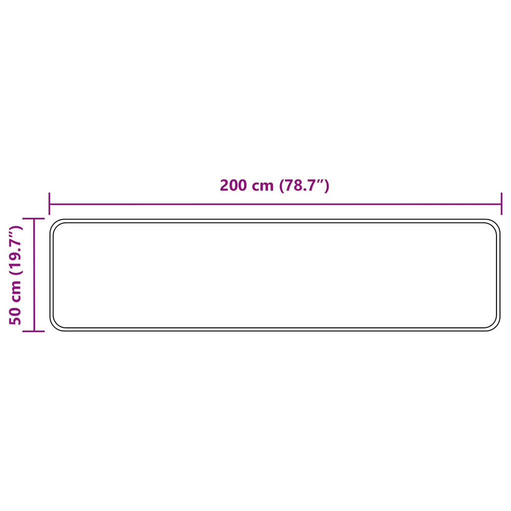 Teppichläufer MARSA Grau 50 x 200 cm Polyester und PVC