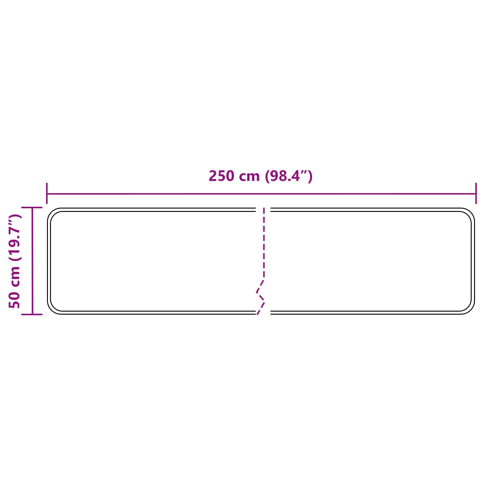 Teppichläufer MARSA Grau 50 x 250 cm Polyester und PVC
