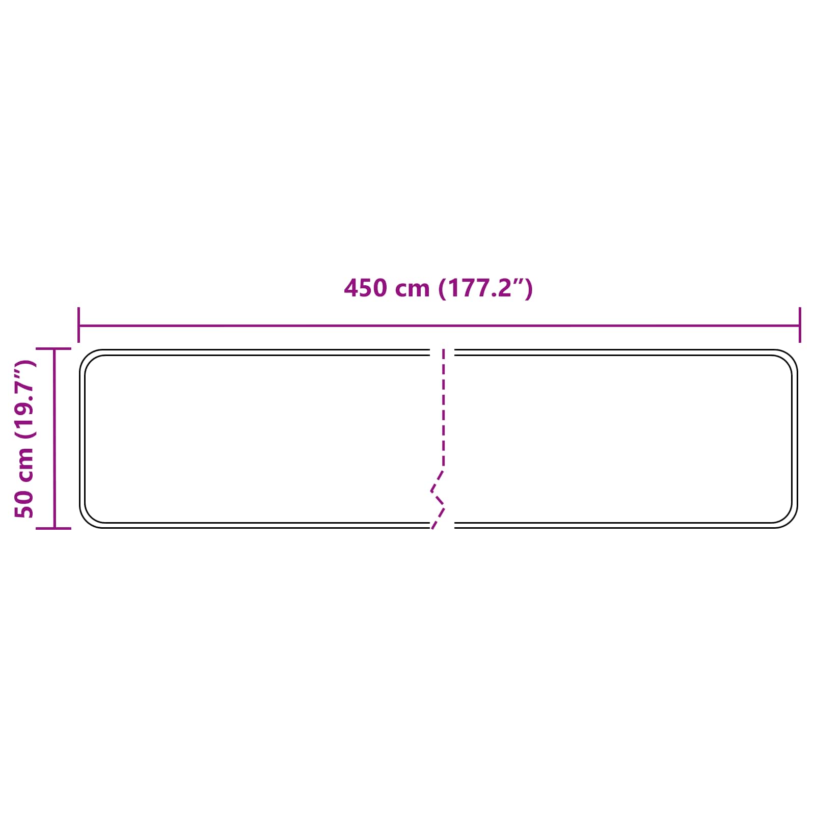 Teppichläufer MARSA Grau 50 x 450 cm Polyester und PVC