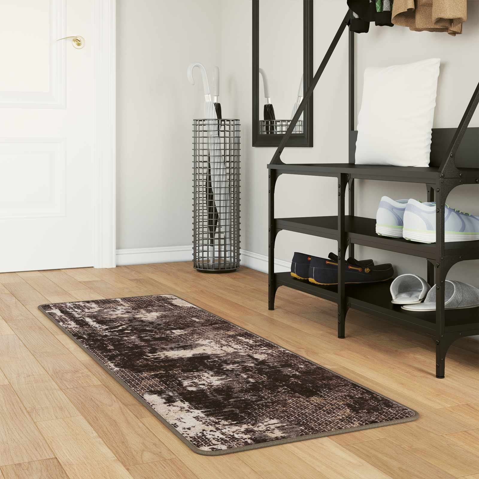 Teppichläufer MARSA Schwarz 50 x 150 cm Polyester und PVC