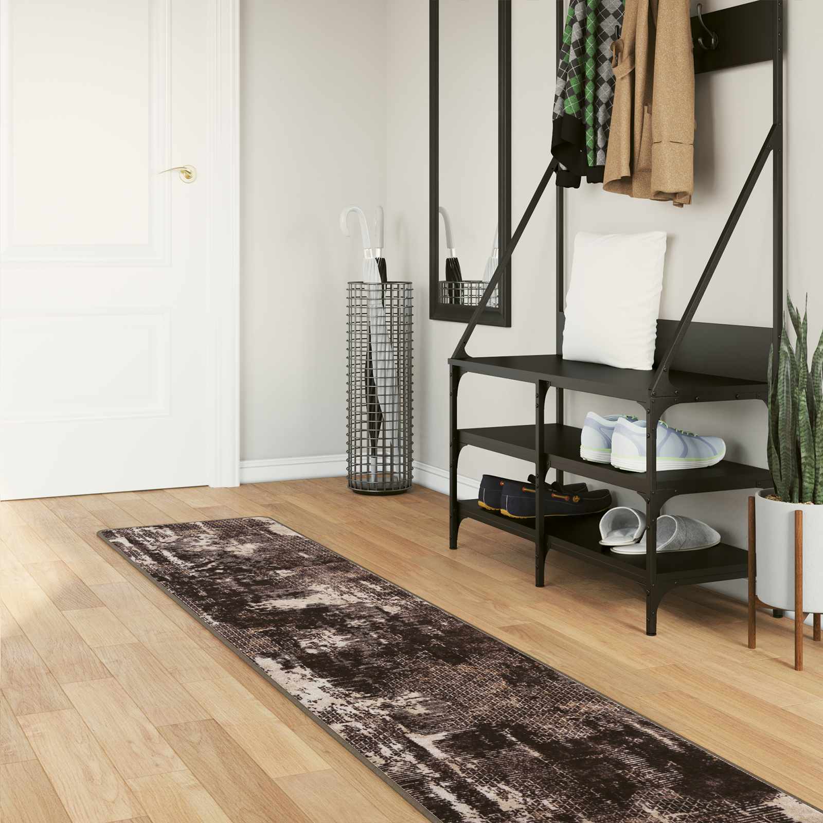 Teppichläufer MARSA Schwarz 50 x 250 cm Polyester und PVC