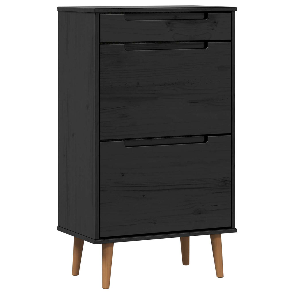 Schuhschrank MOLDE 59,5 x 35 x 103 cm Massives Kiefernholz