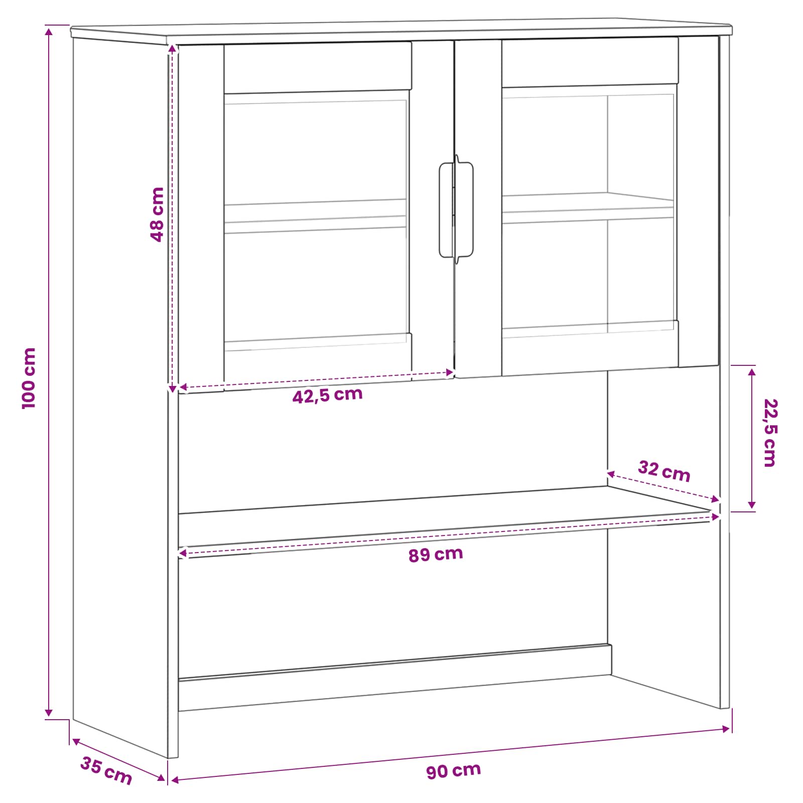 Hutch Karamell 90 x 35 x 100 cm