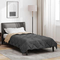 Sommerdecke Anthrazit und Taupe 200 x 140 cm Mikrofaser