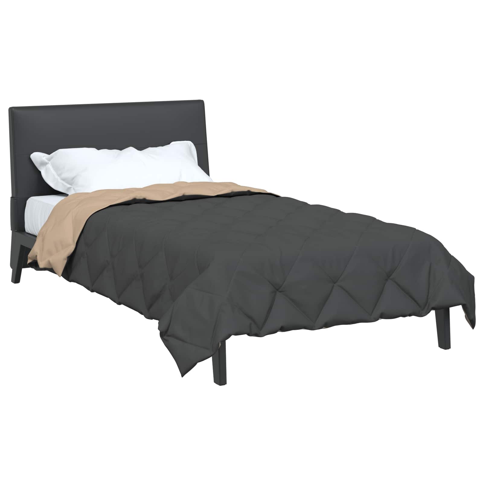 Sommerdecke Anthrazit und Taupe 220 x 155 cm Mikrofaser