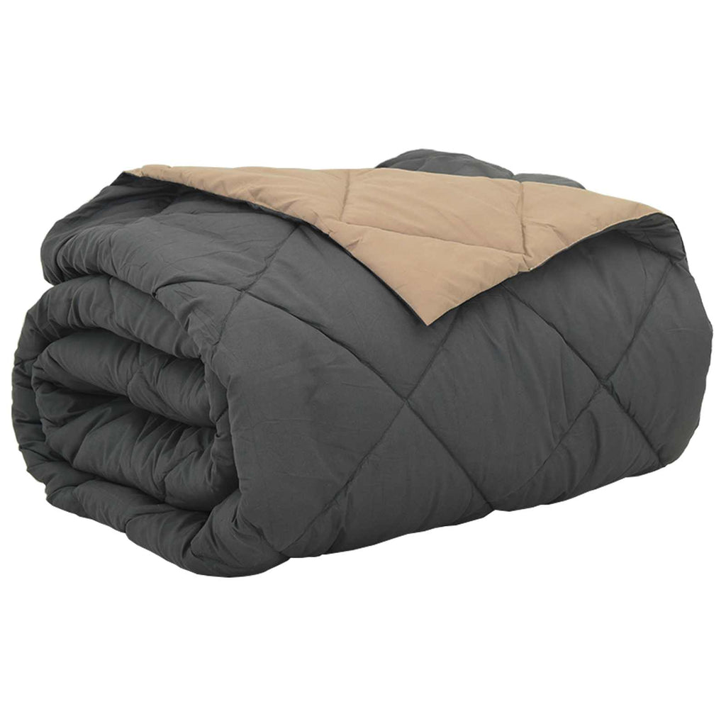 Sommerdecke Anthrazit und Taupe 220 x 260 cm Mikrofaser