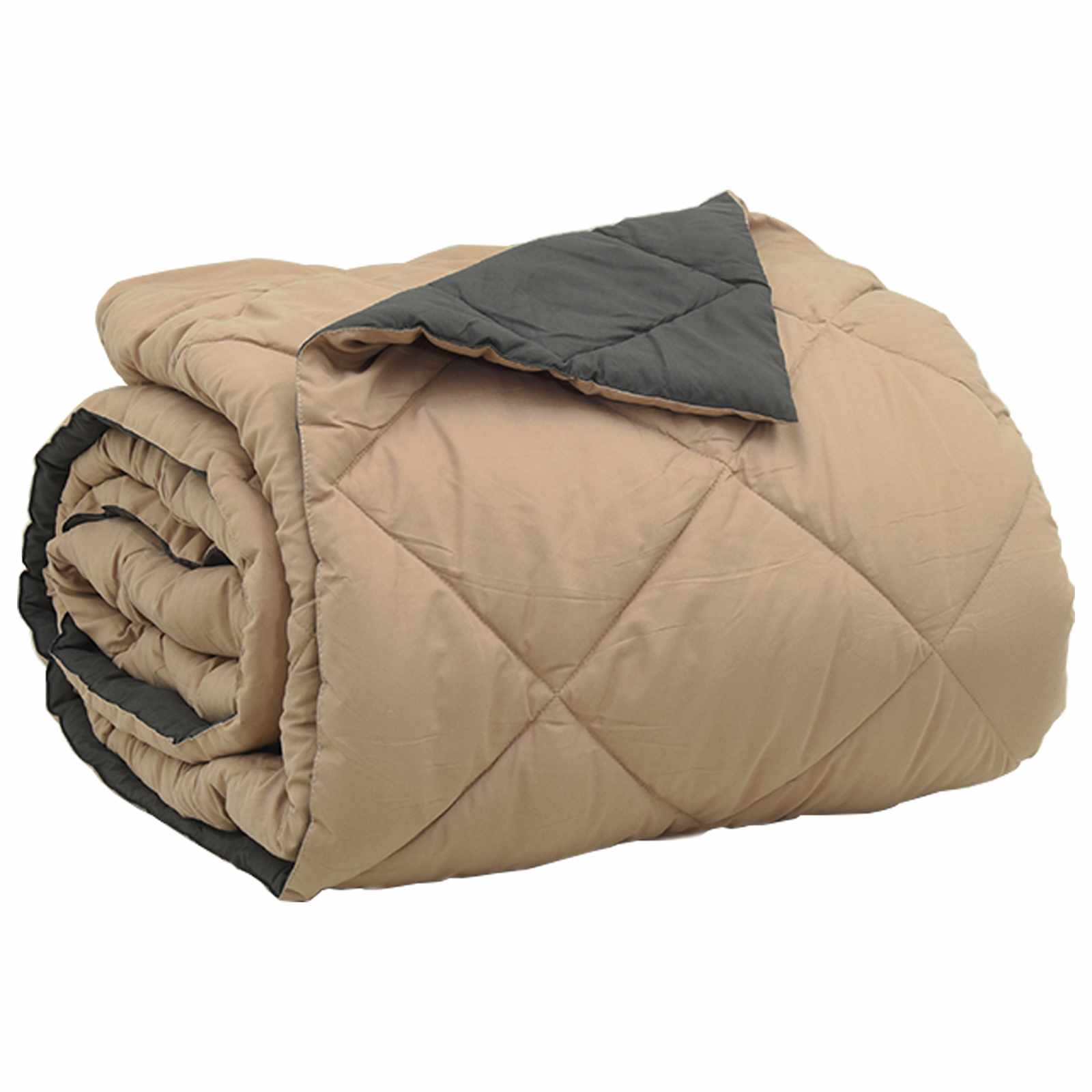 Sommerdecke Anthrazit und Taupe 220 x 260 cm Mikrofaser