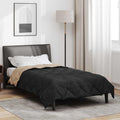 Sommerdecke Schwarz und Taupe 220 x 135 cm Mikrofaser