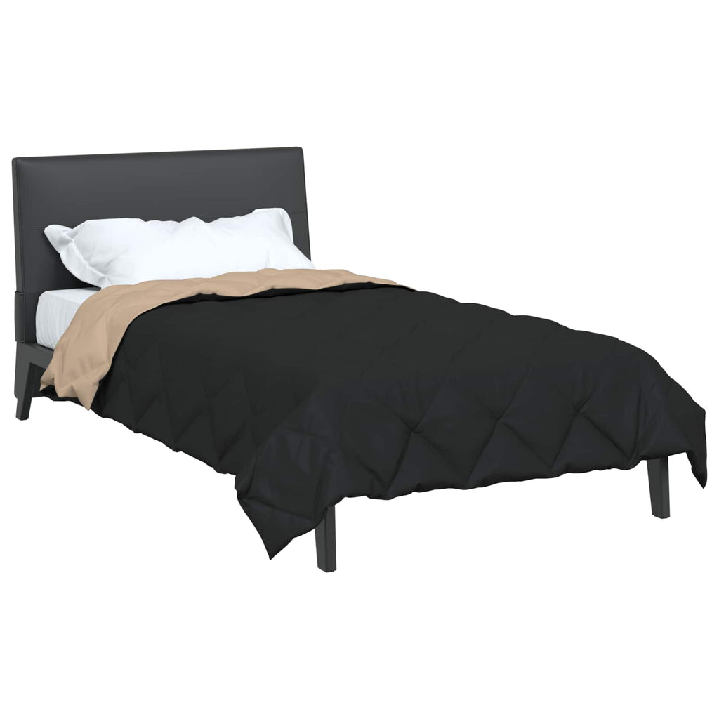 Sommerdecke Schwarz und Taupe 220 x 155 cm Mikrofaser