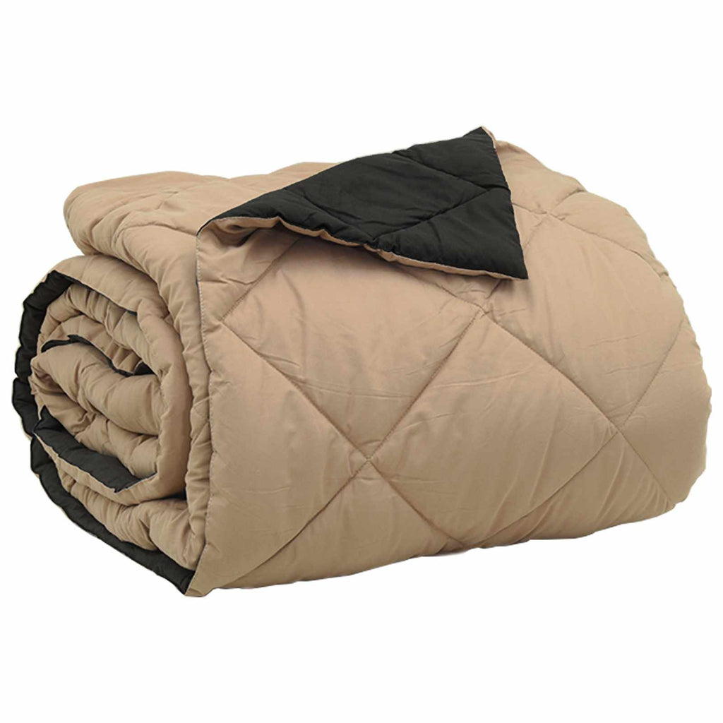 Sommerdecke Schwarz und Taupe 220 x 200 cm Mikrofaser