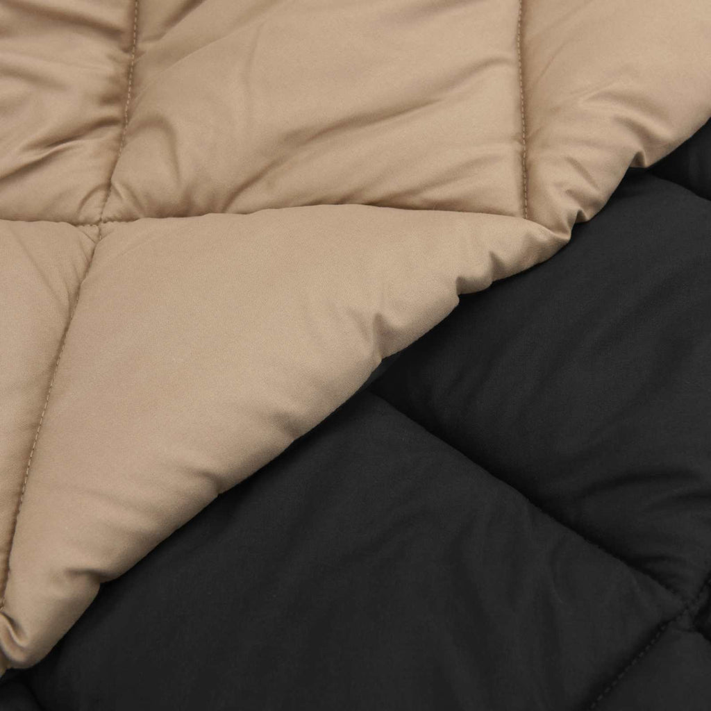 Sommerdecke Schwarz und Taupe 240 x 260 cm Mikrofaser