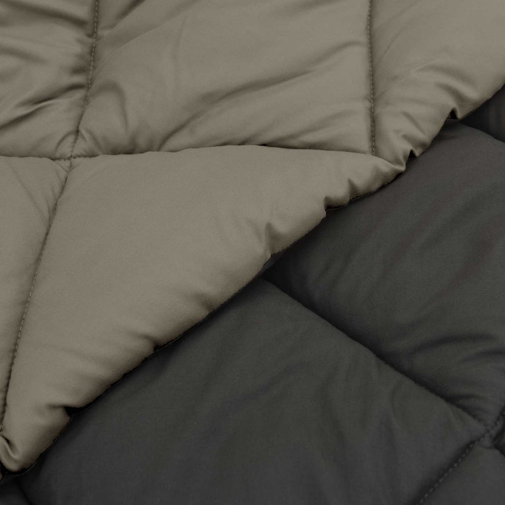 Sommerdecke Hellgrau und Anthrazit 240 x 200 cm Mikrofaser