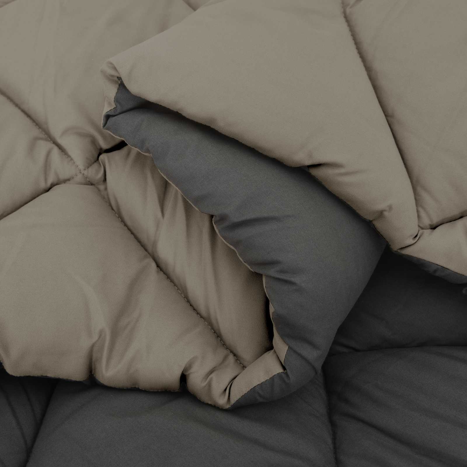 Sommerdecke Hellgrau und Anthrazit 220 x 155 cm Mikrofaser