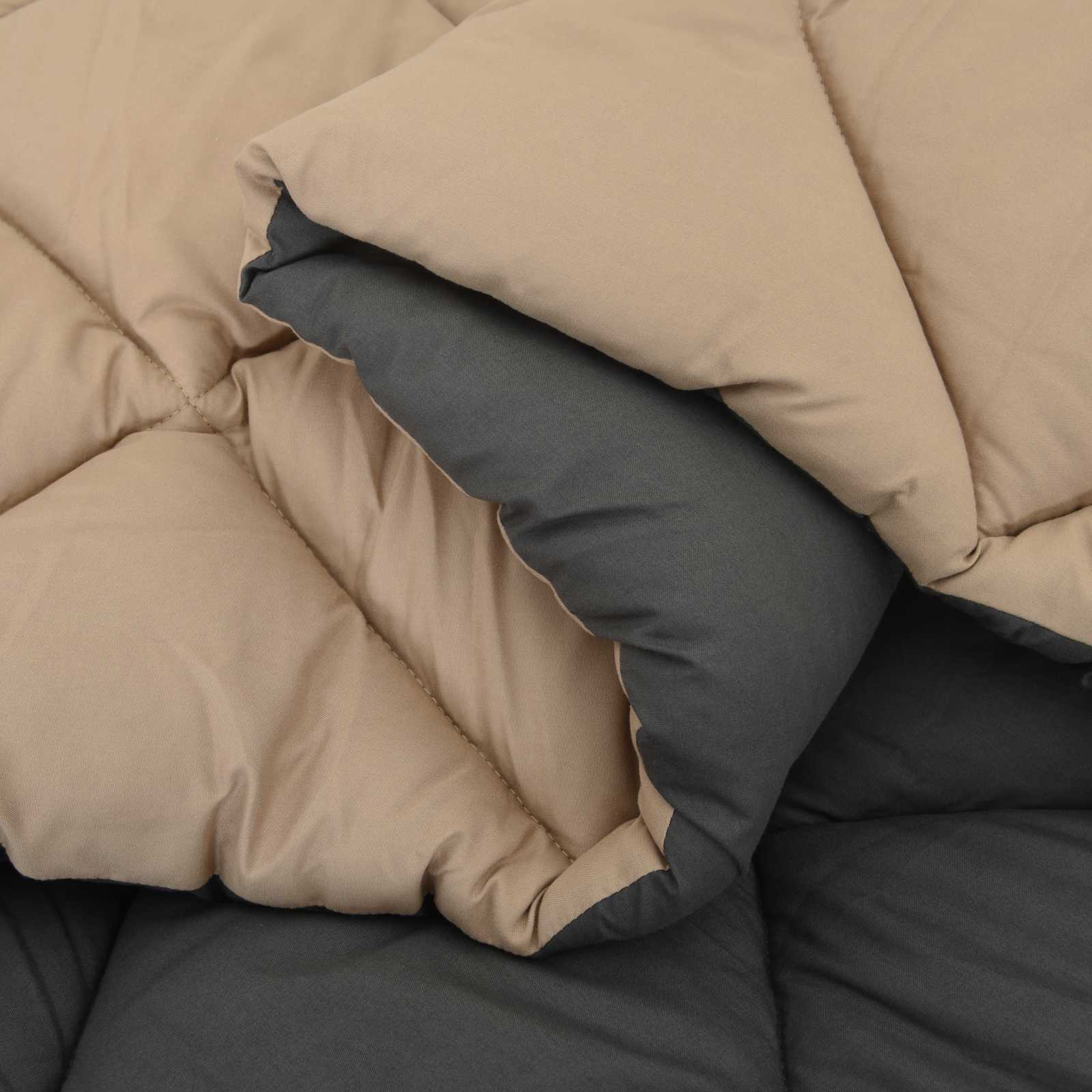 Ganzjahresbettdecke Anthrazit und Taupe 135 x 200 cm Mikrofaser