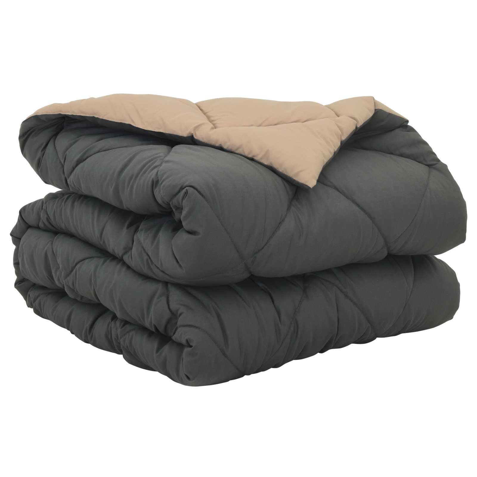 Ganzjahresbettdecke Anthrazit und Taupe 155 x 220 cm Mikrofaser