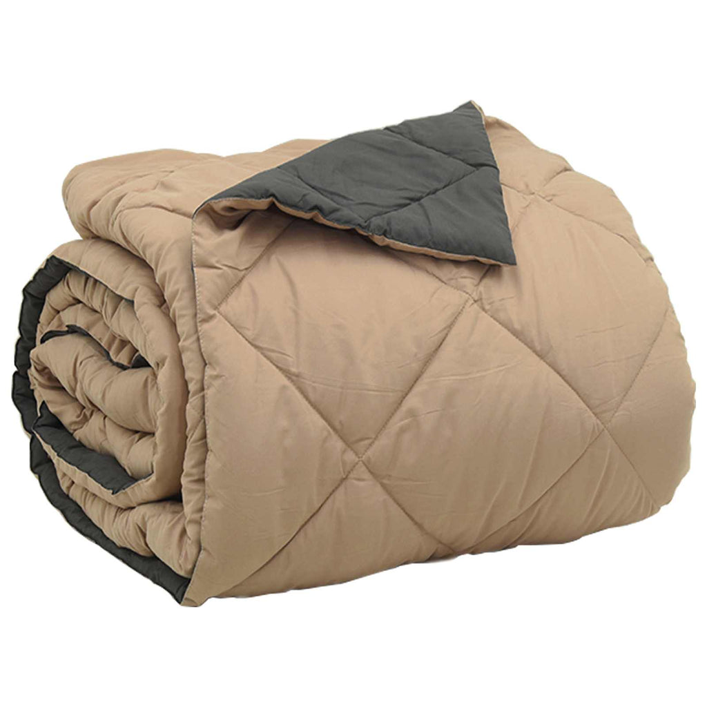 Ganzjahresbettdecke Anthrazit und Taupe 220 x 260 cm Mikrofaser