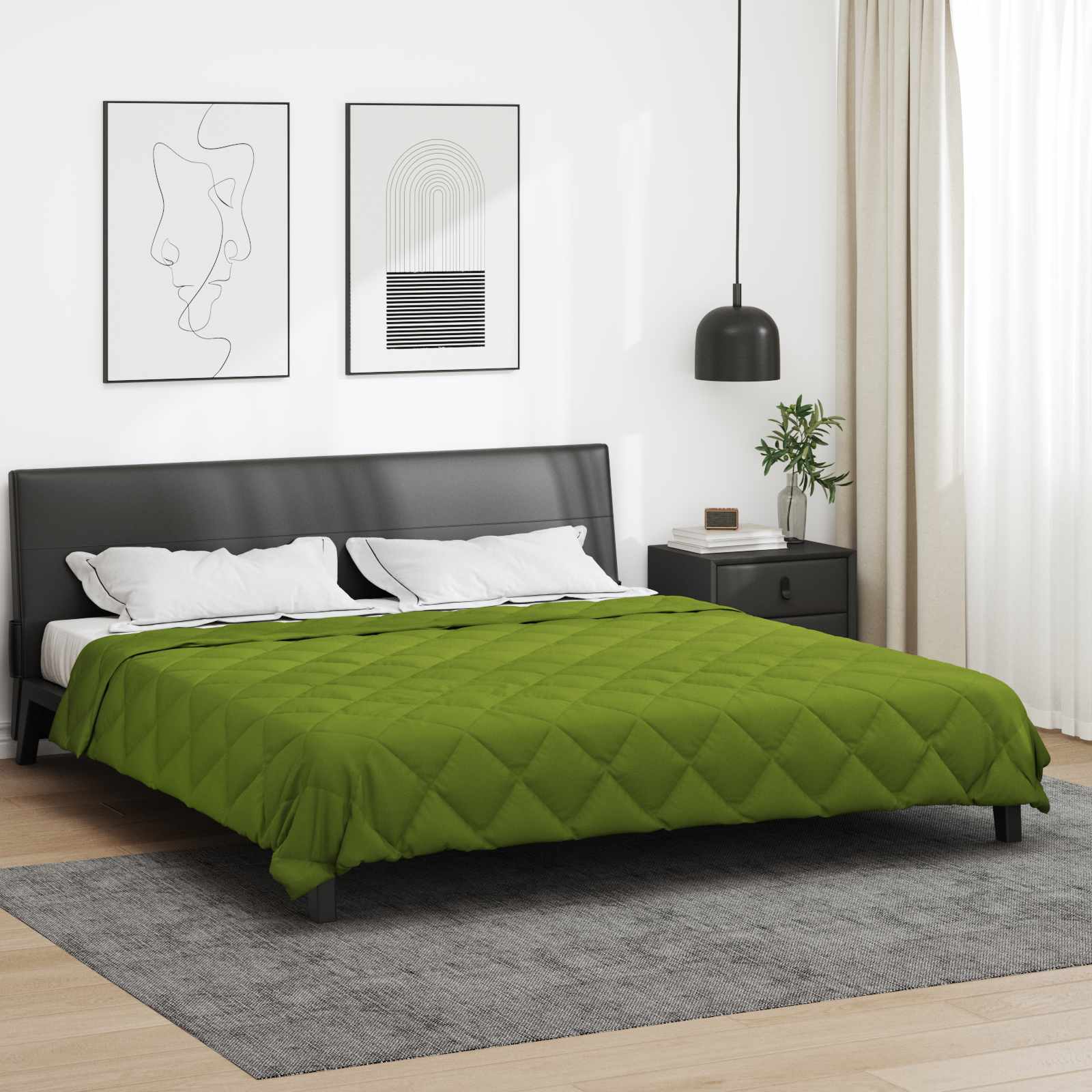 Ganzjahresbettdecke Grün 220 x 260 cm Mikrofaser