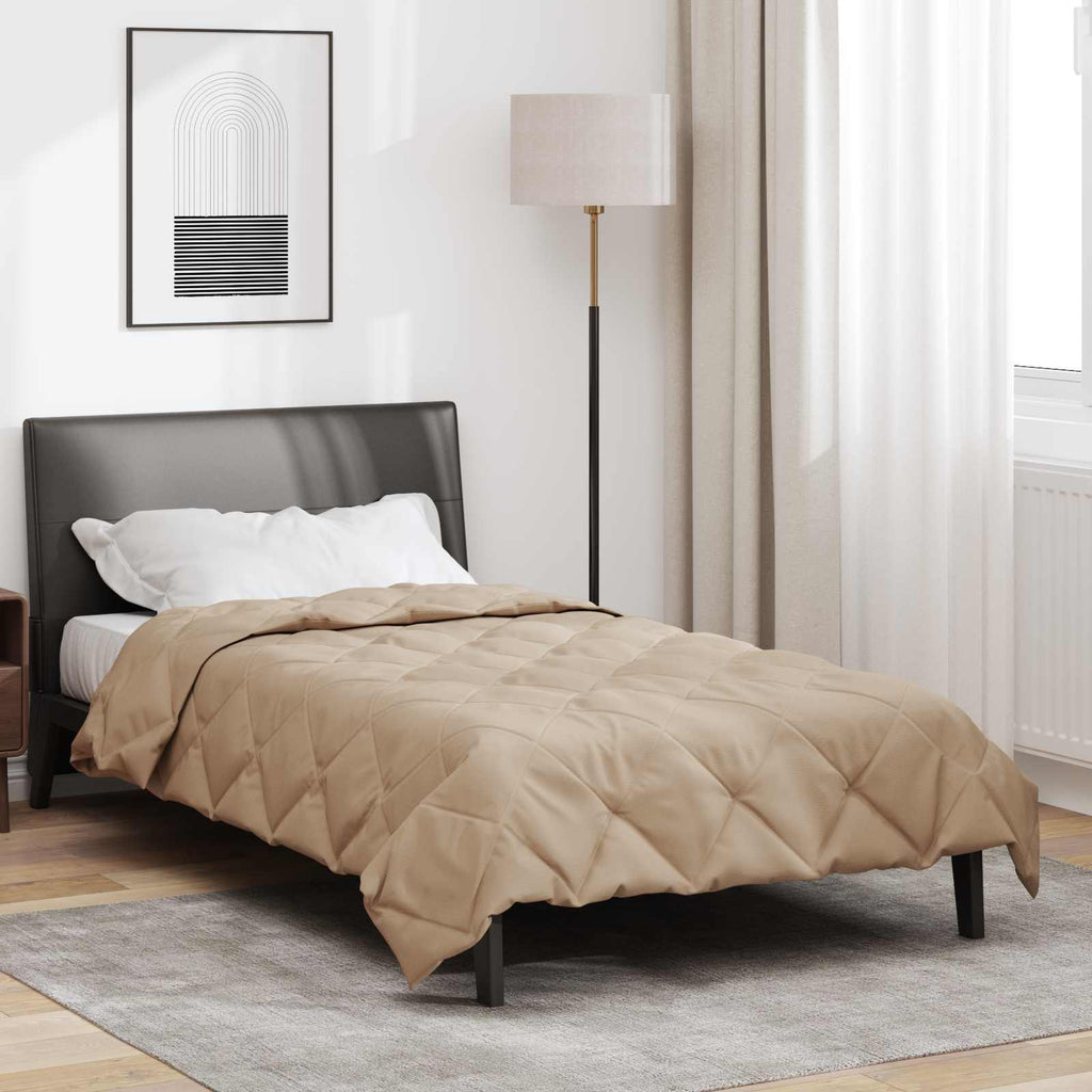 Ganzjahresbettdecke Taupe 155 x 220 cm Mikrofaser